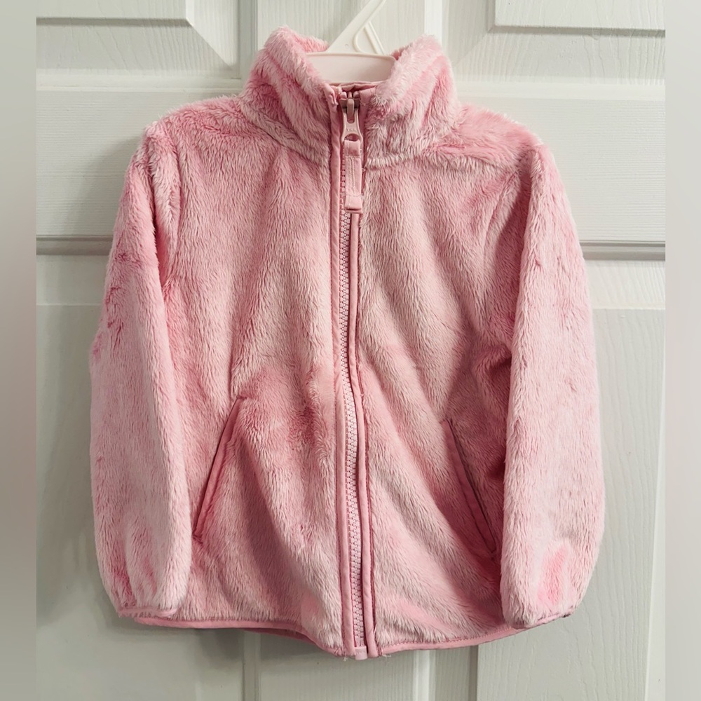 Children’s Place, Toddler Girls, Light Pink, Warm Zip-up Fleece, Size 12-18 M